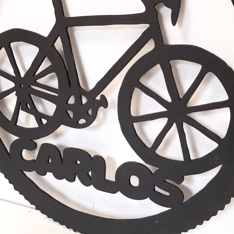 cuadro personalizado bici en madera